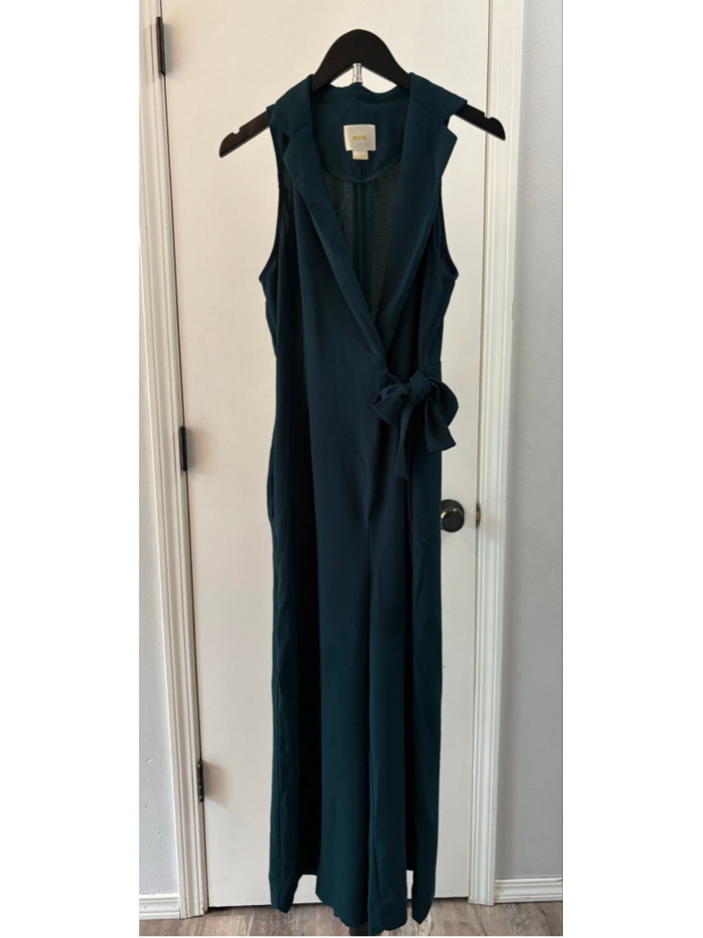 Anthropologie Maeve Seymour Tie-Waist Jumpsuit Deep Teal Size 6 - Picture 3 of 12